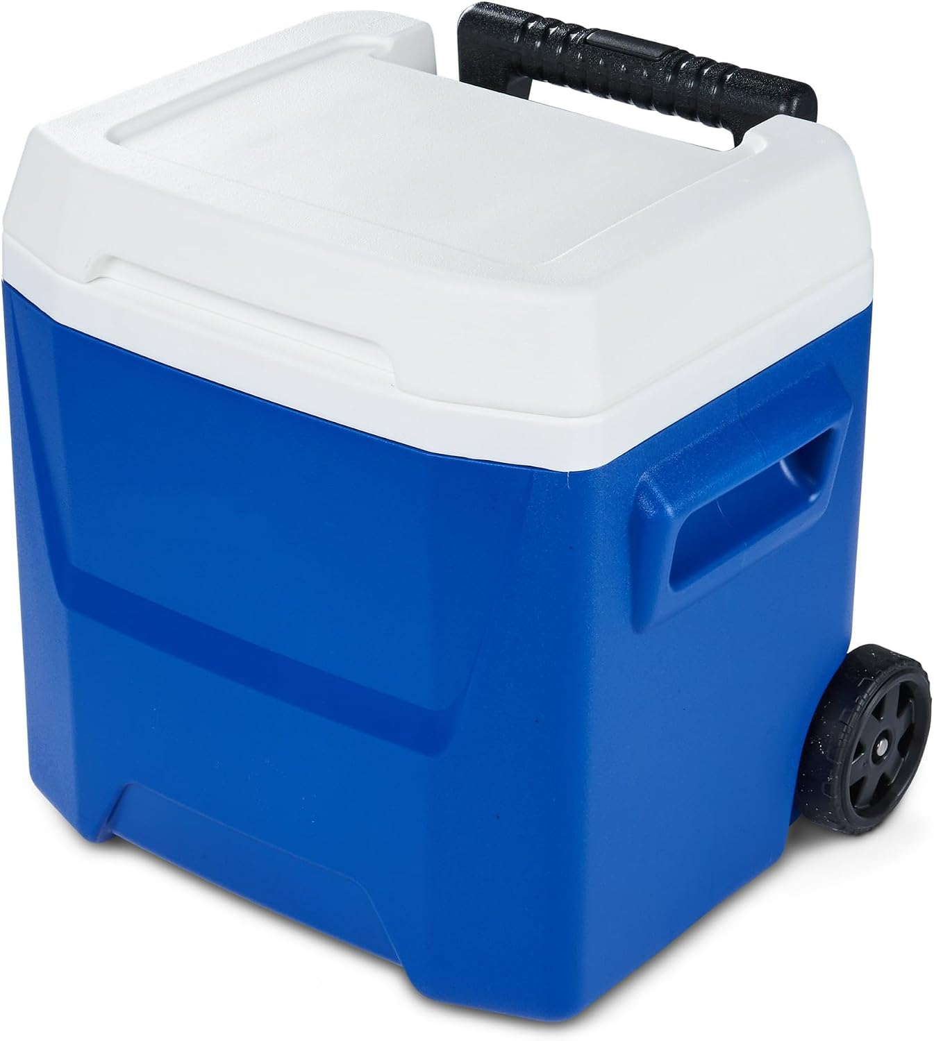 16 QT Hard Sided Ice Chest Cooler with Wheels and Handle,Portable Wheeled Plastic Coolers to Keep Food Fresh or Drinks,Insulated Container,Classic Outdoor Cooling Storage Box (Blue)