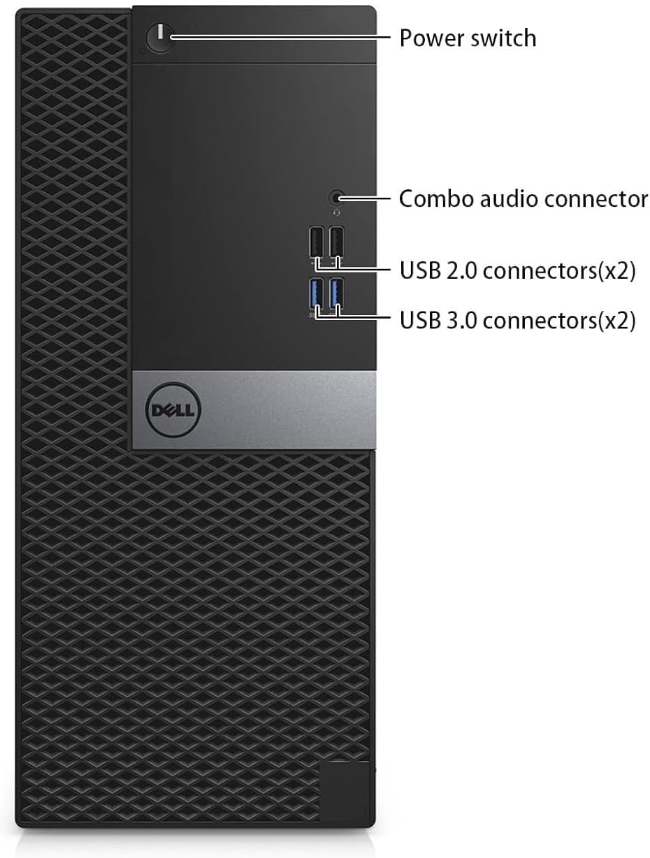 Dell OptiPlex 7040 Mini Tower Desktop PC, Windows 11 Pro, Core i7-6700, 8GB RAM, 256GB SSD, Keyboard & Mouse (Renewed)
