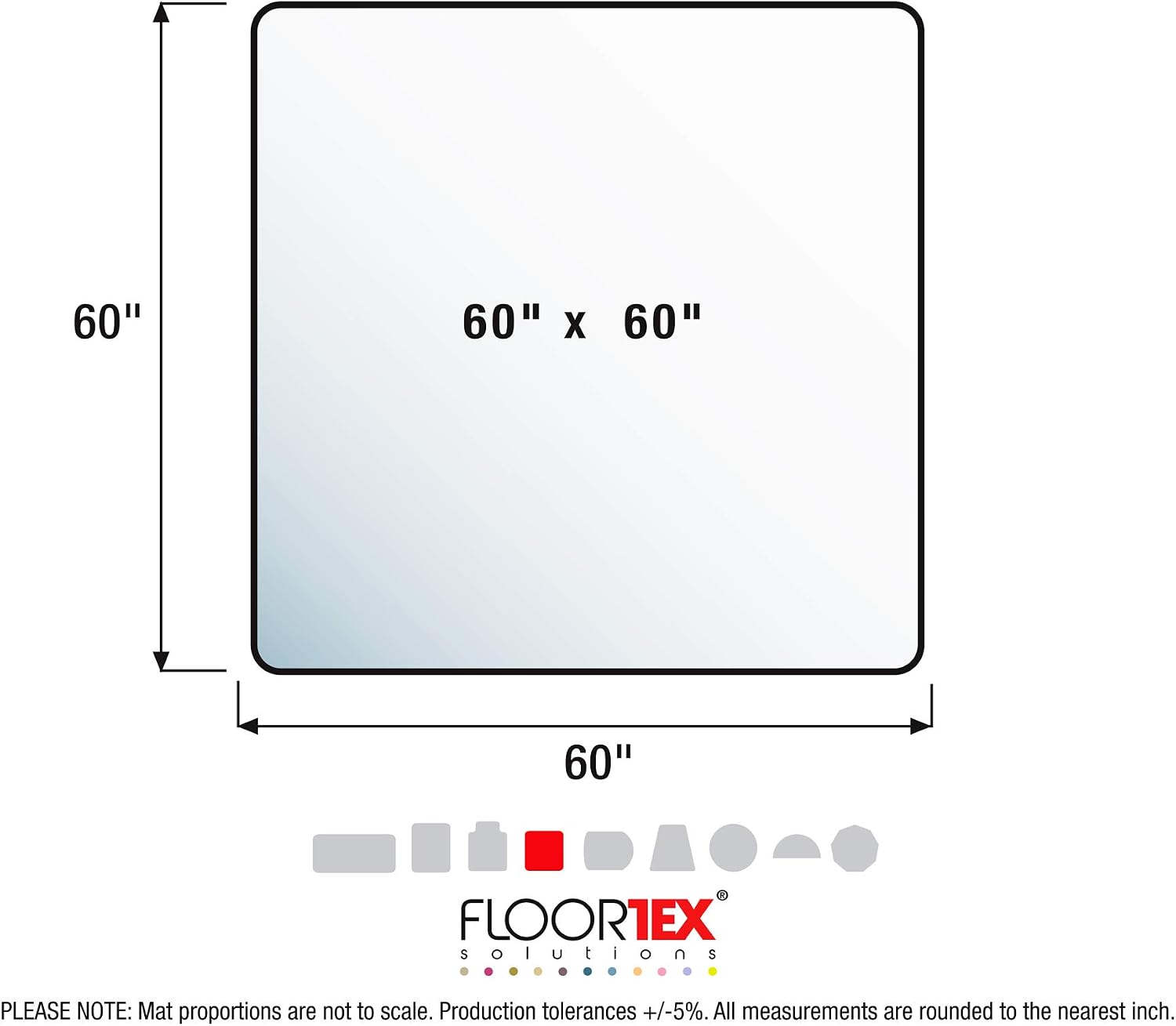 Floortex® Ultimat® Strong Polycarbonate Rectangular Chair Mat for Hard Floor - 60' x 60'