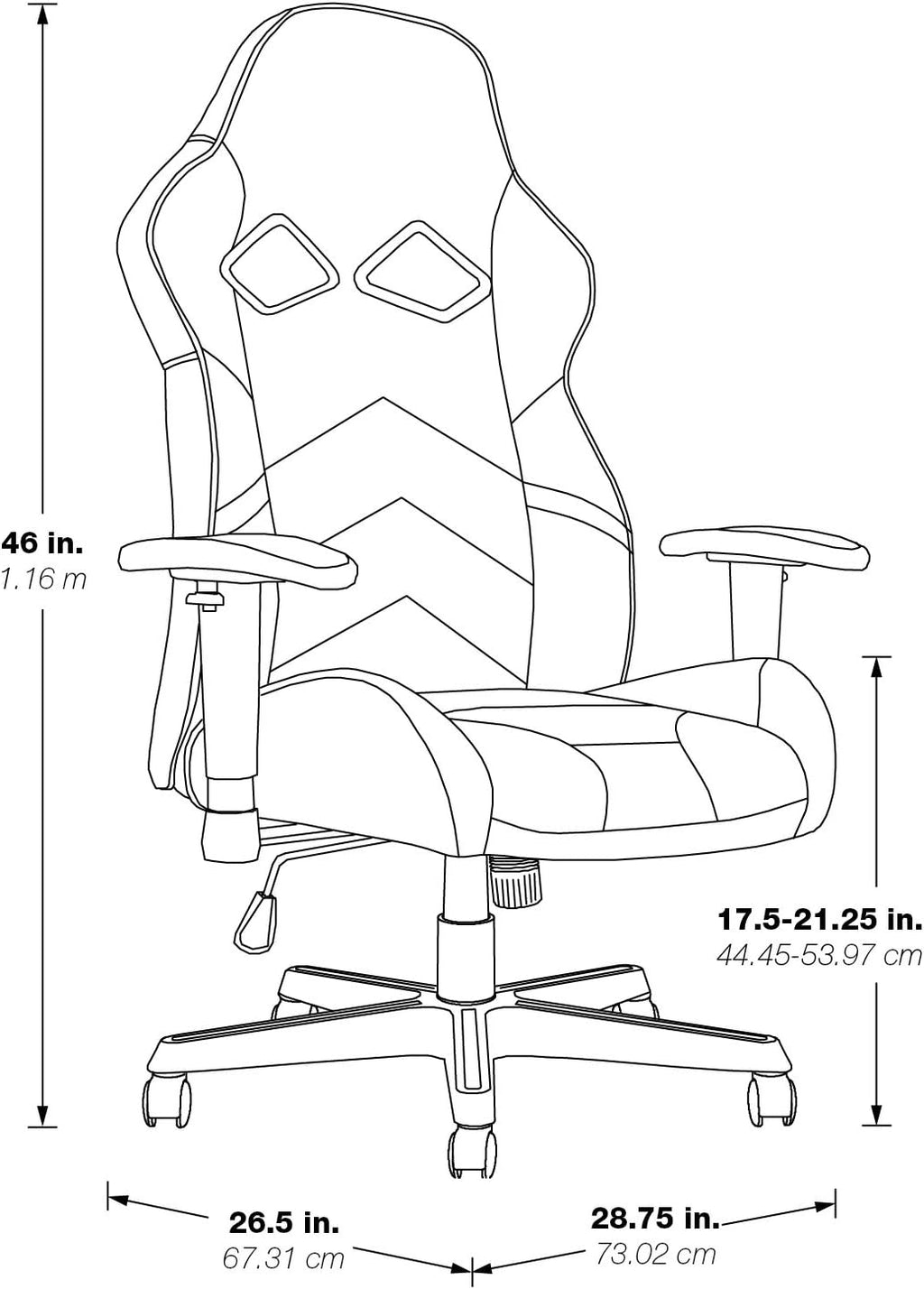 OSP Home Furnishings Vapor Ergonomic Adjustable High Back Faux Leather Gaming Chair with Coil Spring Seat and Integrated Cooling Airflow, Red Accents