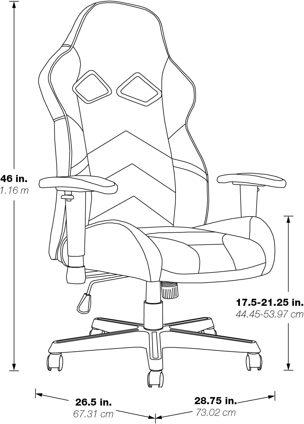 OSP Home Furnishings Vapor Ergonomic Adjustable High Back Faux Leather Gaming Chair with Coil Spring Seat and Integrated Cooling Airflow, Red Accents