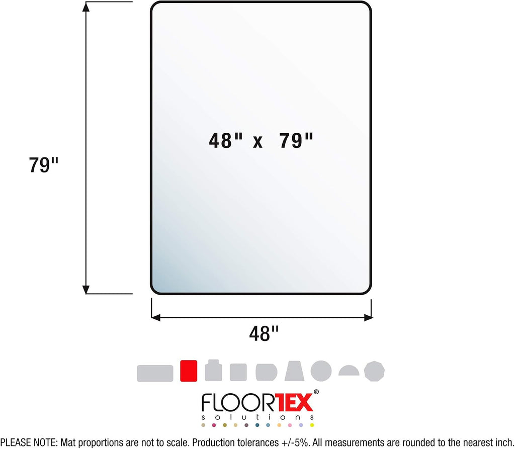 Floortex® Ultimat® Strong Polycarbonate Rectangular Chair Mat for Hard Floor - 48' x 79'