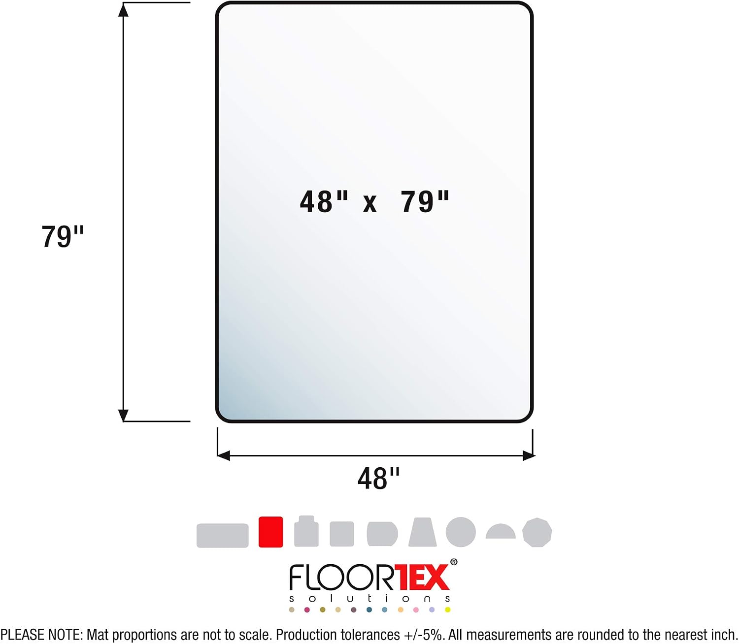 Floortex® Ultimat® Strong Polycarbonate Rectangular Chair Mat for Hard Floor - 48' x 79'