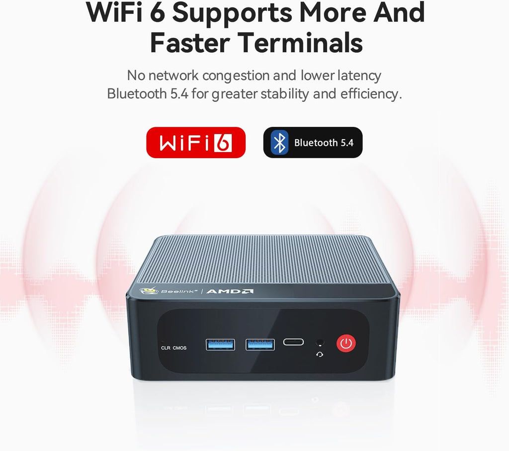 Beelink SER5 PRO Mini PC W11 Pro, AMD Ryzen 7 5625U(6C/12T up to 4.3GHz),16GB DDR4 500GB NVME SSD Graphics 7core 1800 MHz, WiFi 6/BT5.2/2.5G LAN, Triple Display Mini Gaming PC Computer