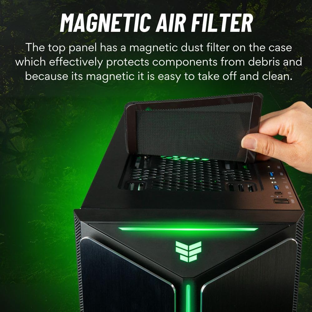 Mantis V2 - RTX 5060, Ryzen 7 5700X, 32GB RAM, 1TB NVMe Gen4 SSD, Prebuilt Gaming Desktop PC w/Windows 11 Pro, 3-Year Warranty, RGB Gamer Keyboard + Mouse, Internal Wi-Fi 6E, RJ45, 3X DP & HDMI