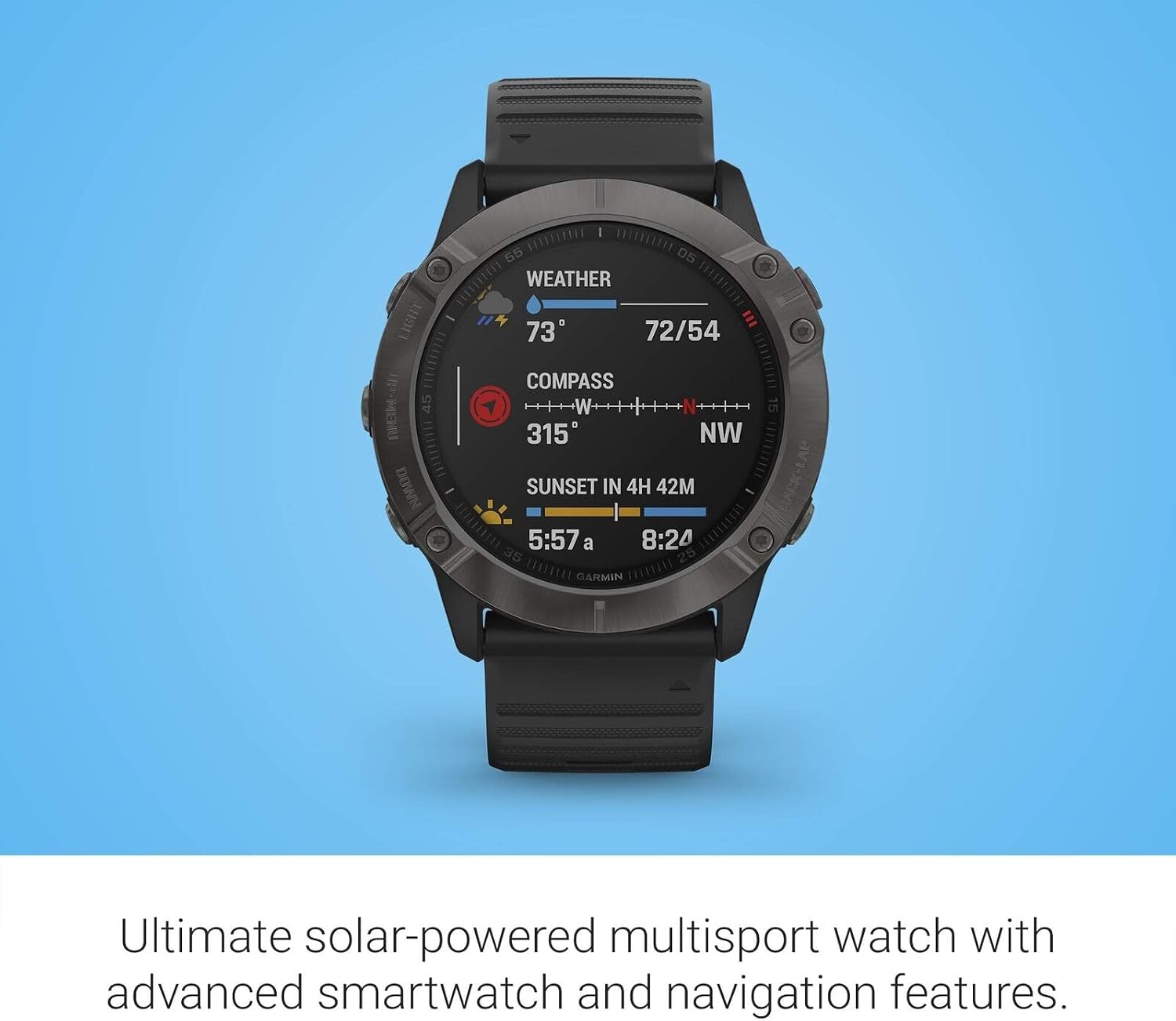 Garmin Fenix 6S Pro, Premium Multisport GPS Watch, Smaller-Sized, features Mapping, Music, Grade-Adjusted Pace Guidance and Pulse Ox Sensors, Black (Renewed)