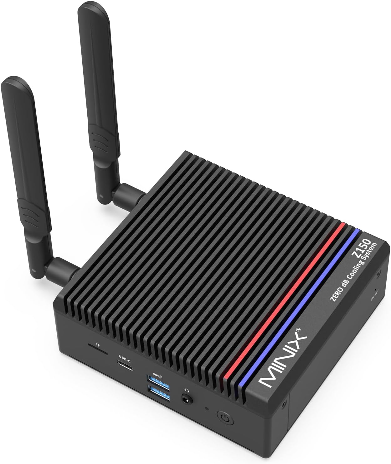 MINIX Z150-0dB Fanless Mini PC, Intel N150 (Upgraded N100), 16GB DDR4/512GB PCIe Gen3 x 4 SSD/4K Dual Display/2.5G LAN/USB-C/Windows 11 Pro/Auto Power On, for Home Office Industrial and Commercial
