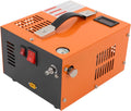 PCP Compressor,Air Gun High Pressure Pump Transformer 4500psi 12V High Pressure Air Compressor Built-in Transformer Portable High Pressure Pump Fan Cooling (Orange)