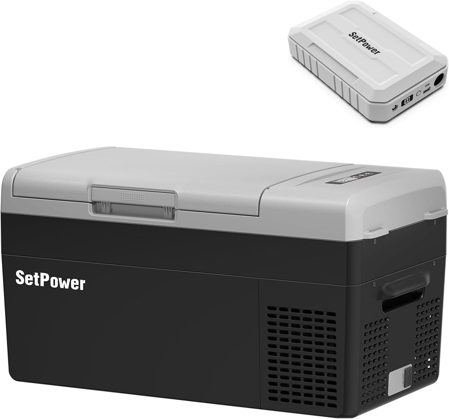 Setpower FC20 12V Refrigerator with PG216 Portable Power Station 21 Quart Car Refrigerator Car Fridge With Road Trip Kit, Electric Coolers for Vehicles ac/dc, Car Cooler for Van,Truck,RV,SUV,Truck