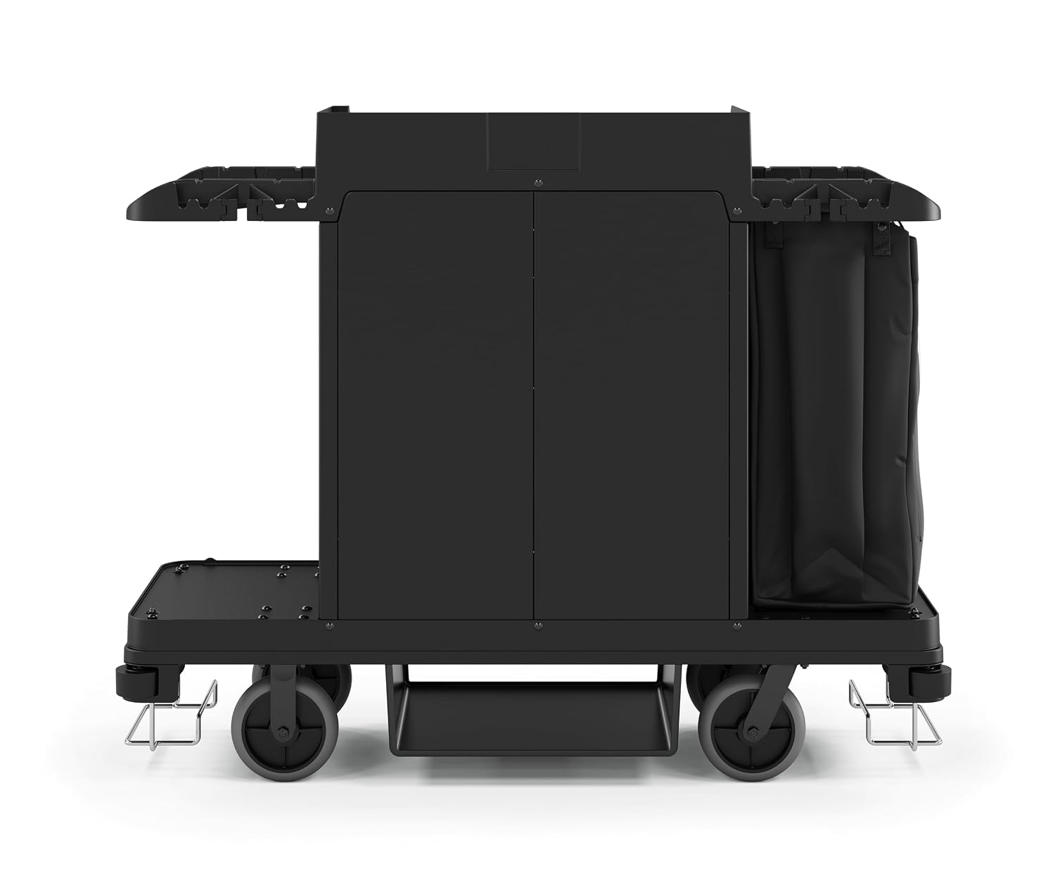 Suncast Commercial Standard Housekeeping Cart with Laundry Bag, Vacuum Holders, Integrated Cleaning Tool Storage, 56' Height x 22' Width, Made in the USA