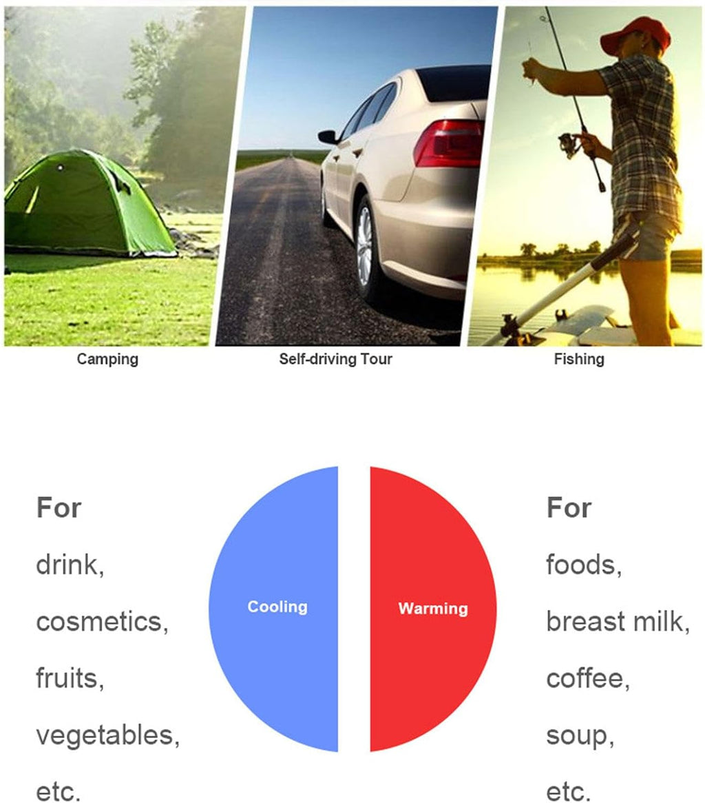 Car Refrigerator, Electric Cooler & Warmer with Handle 24 Liter Capacity Portable Thermoelectric Fridge for Car, RV, Truck, Van, Boat for Camping, Travel, Fishing Outdoor,B
