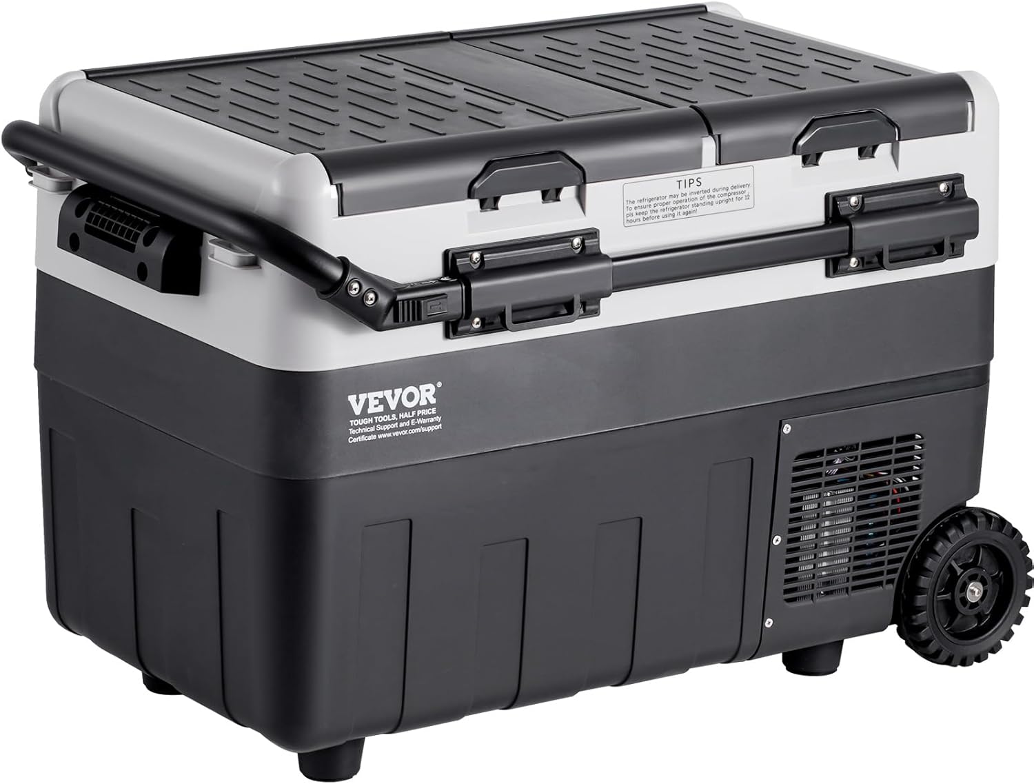 VEVOR Car Refrigerator 50L / 52.8 QT, Dual Zone 12 Volt Compressor Fridge, -4℉ to 68℉ Adjustable, Portable Freezer Cooler for Car, RV, Camping, Home