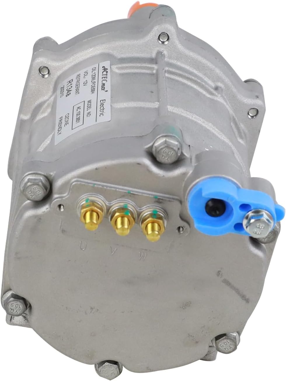 Universal AC Electric Compressor 20cc/r Air Conditioner Compressor for 12V Auto Compressor for R134a, with Straight Fittings