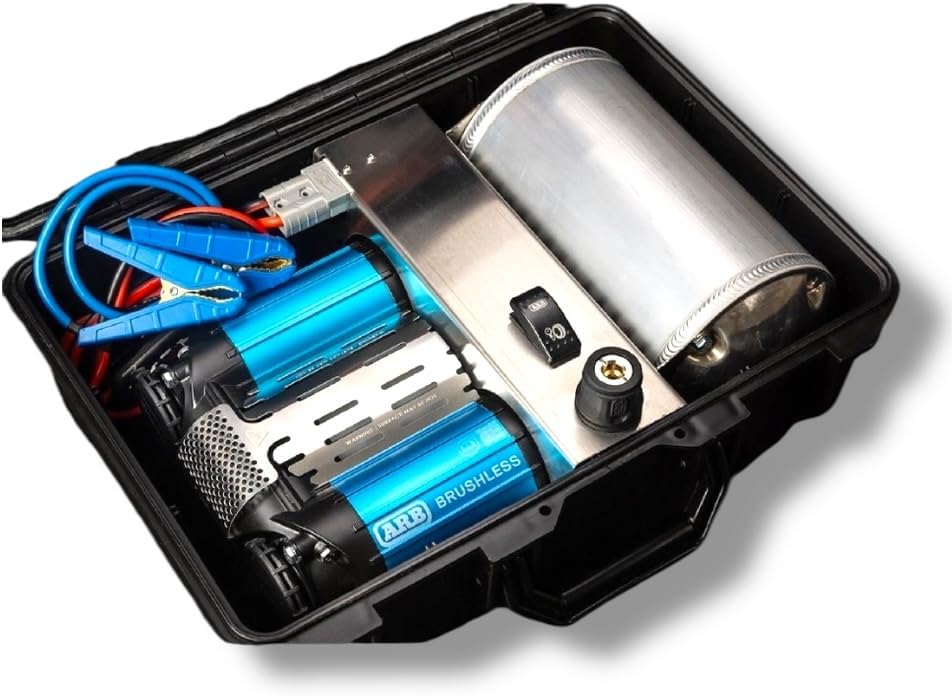 ARB CKBLTP12 12V Brushless Portable Air Compressor Premium Twin Motor On Board boasts 1.5X in Output. Ideal for Faster tire Inflating time and 4x4 Off Road Adventures - 2025 Launched