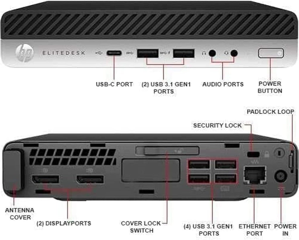 HP Elite Mini 800 G3 Desktop PC Only, i7-6700 AX210 Wi-Fi 6e,Bluetooth 5.2,32GB RAM,New NVMe 1TB SSD, Wireless Keyboard & Mouse,Windows 11 (Renewed)