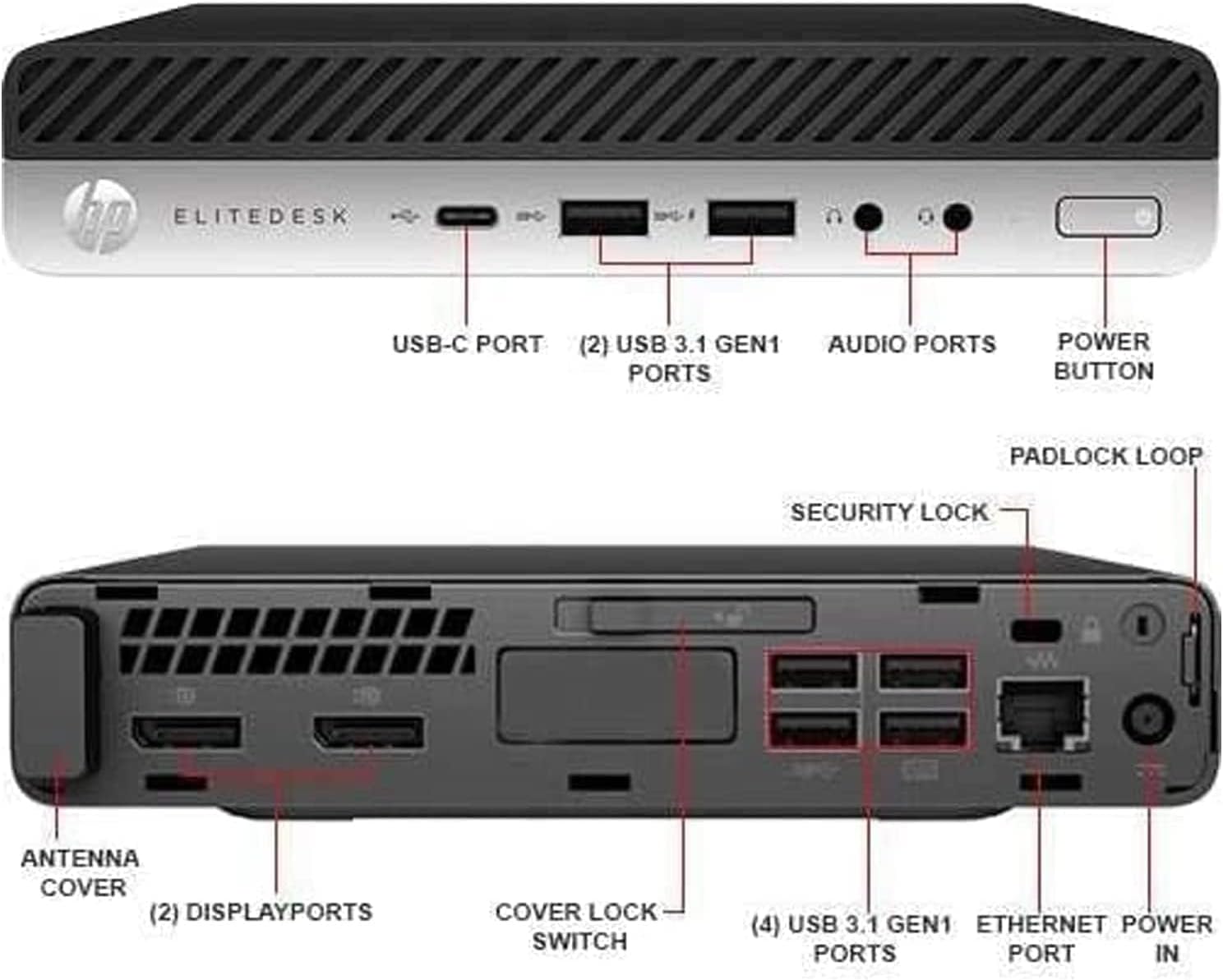 HP Elite Mini 800 G3 Desktop PC Only, i7-6700 AX210 Wi-Fi 6e,Bluetooth 5.2,32GB RAM,New NVMe 1TB SSD, Wireless Keyboard & Mouse,Windows 11 (Renewed)