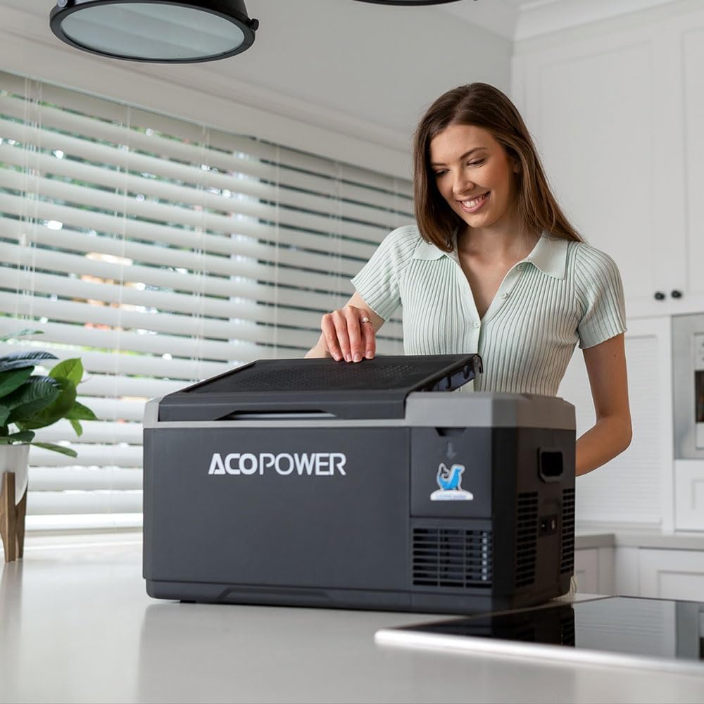 ACOPOWER LiON Mini Car Fridge Freezer 19 Quarts, Battery Not Included