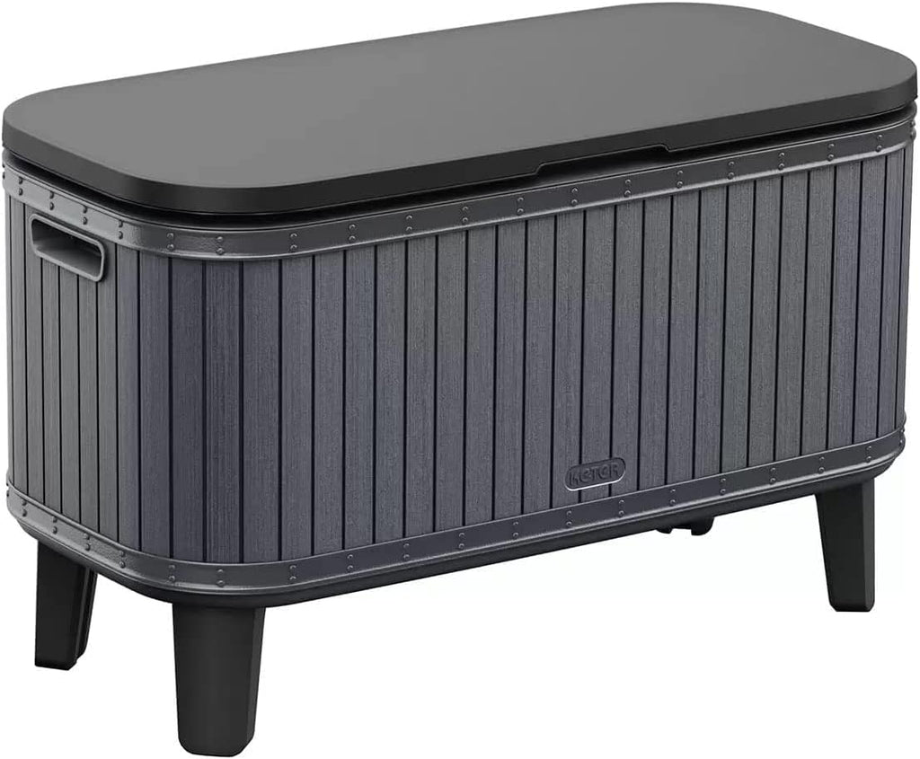 Keter 17211600 60 Litre (63 US Quart) Cooler Bevy Bar and Serving Station Made from Durable, Weather-Resistant and UV Protected Plastic, 80 cm x 35 cm x 70 cm (Black)