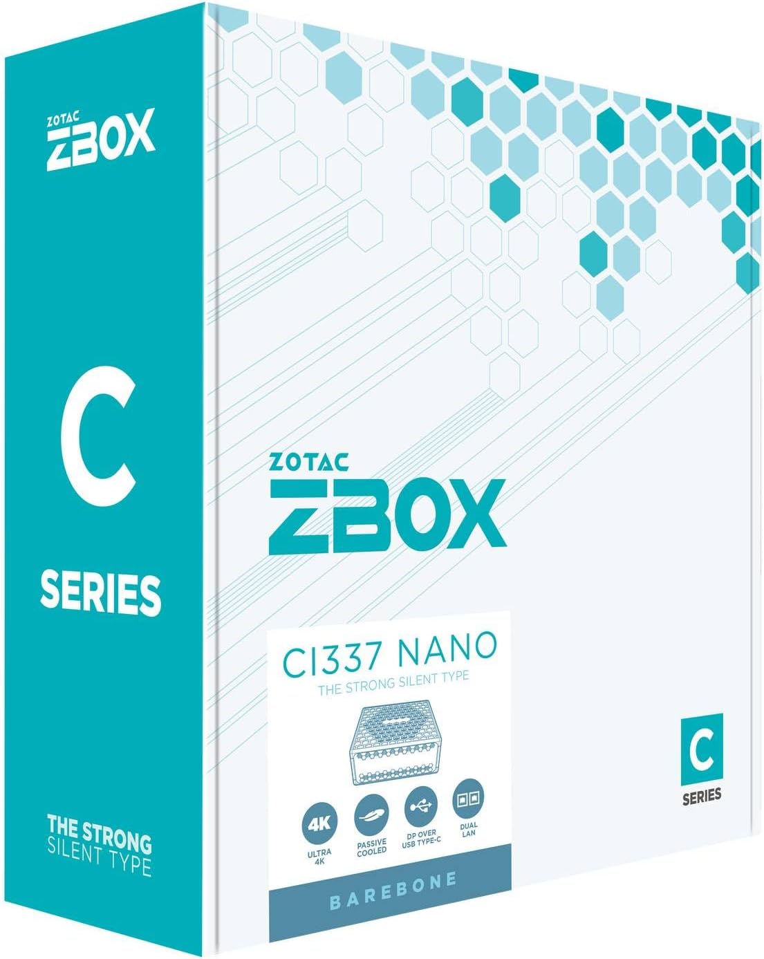 ZOTAC ZBOX CI337 Nano Fanless Silent Mini PC Intel Processor N100, Intel UHD Graphics, HDMI, DisplayPort, No Memory/Storage/OS Barebones System, ZBOX-CI337NANO-BE/BE1/J/U/K/AUS