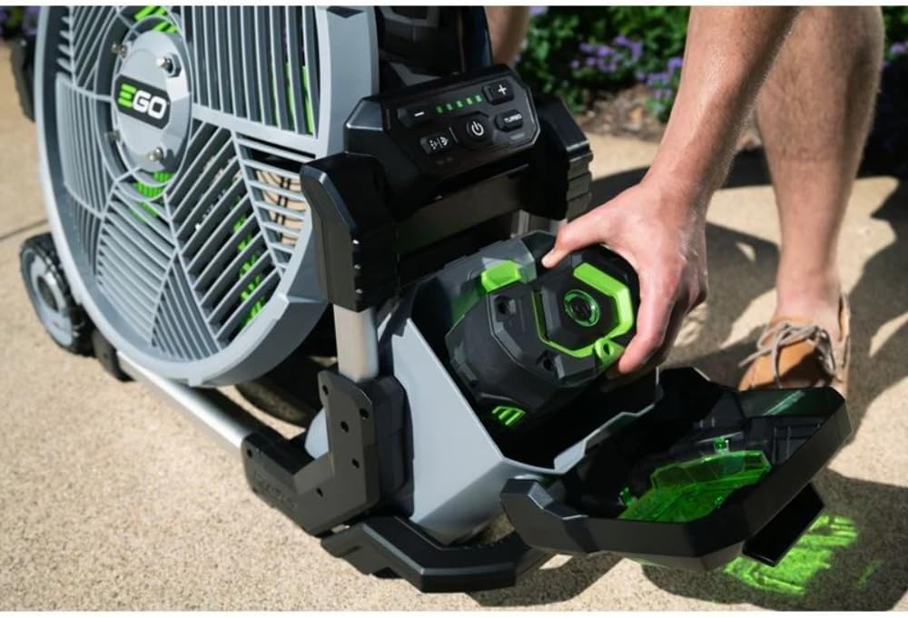 EGO POWER+ Portable Misting Fan, Outdoor Electric 18' 5 Speed Fan, Battery and Charger Not Included - FN1800