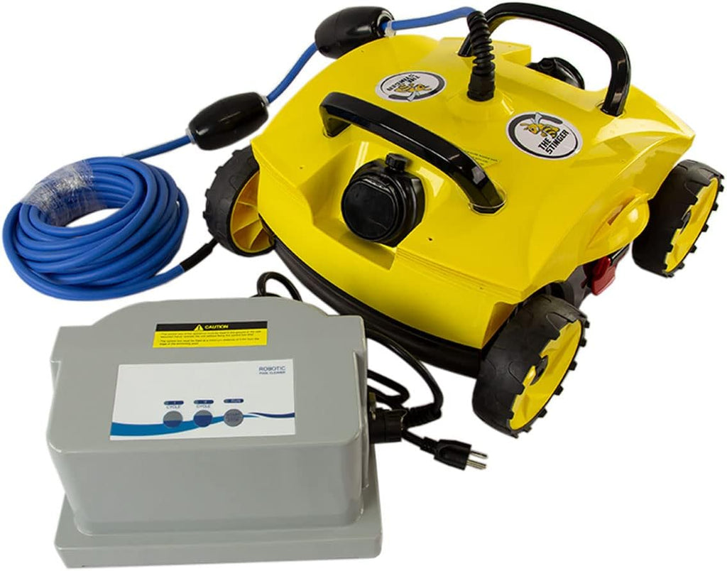 Aqua Select Stinger Robotic Pool Cleaner | Automatic Above Ground Pool Vacuum with Dual Filters, Bottom Scrubbers & 40 ft Cord | Fast Cleaning Up to 85 GPM | No Bags Required