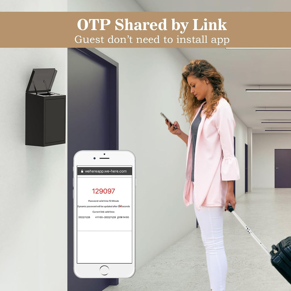 Key Drop Box with Smart Lock for Outside Wall Mount, Key Return Box for Automotive,Anti-Thief & Waterproof Design for Outdoor, Heavy-Duty Secure Storage Box for Hotel,Car Rental