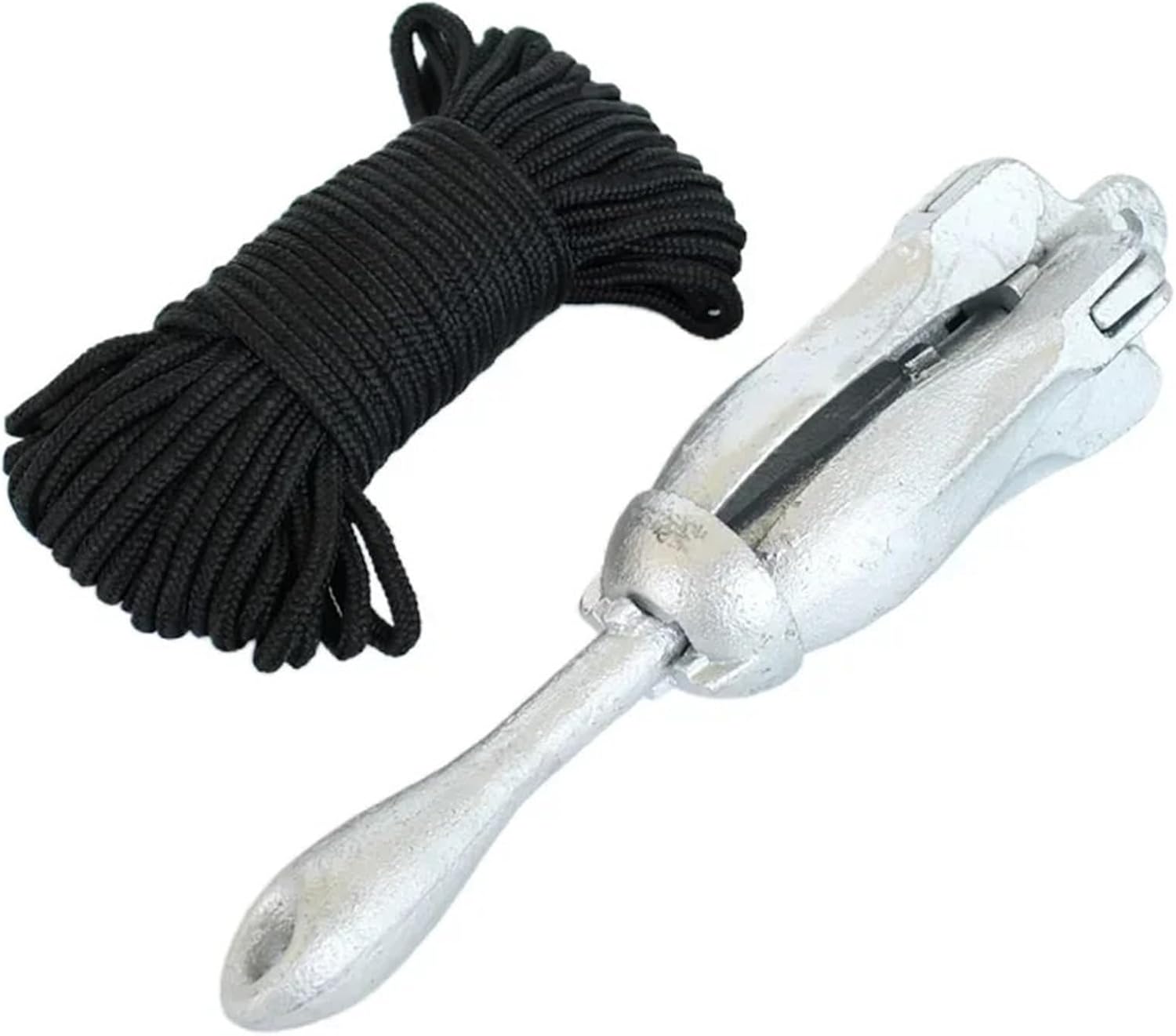 Folding Anchor, Inflatable Boat Anchor Galvanized 1.5Kg Foldable Carbon Steel Ing Delivery Line 20m Rope Boating Anchors,for Small Boats Canoe Paddle Boards