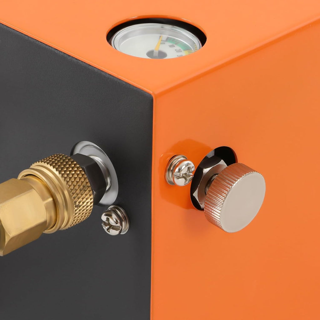 PCP Compressor,Air Gun High Pressure Pump Transformer 4500psi 12V High Pressure Air Compressor Built-in Transformer Portable High Pressure Pump Fan Cooling (Orange)