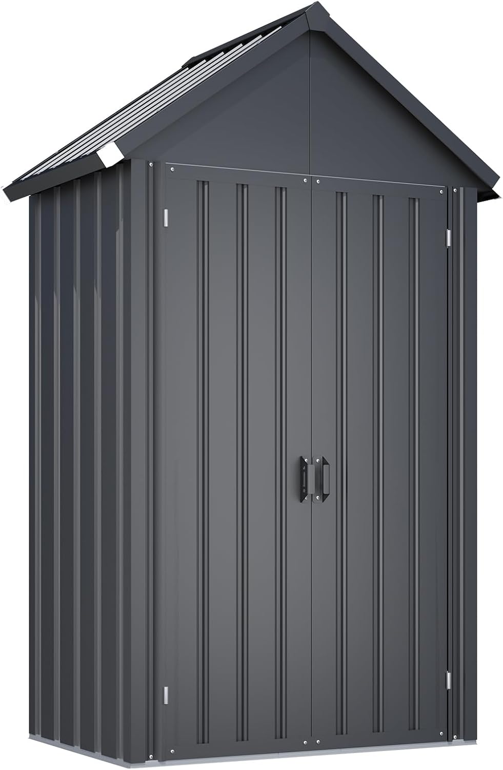 AECOJOY Outdoor Storage Cabinet Waterproof with 3 Adjustable Shelves, Vertical Tall Outdoor Storage Cabinet, Large Capacity Storage Tool Cabinet Box for Backyard Garden Patio Lawn, Dark Grey