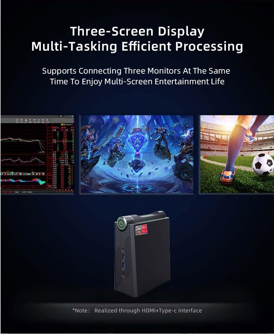 MegaPC Mini Gaming Desktop Intel i7-12700H | DDR4 NVMe SSD | 3-Mode Performance Switch, 4K Triple Display, WiFi 6, Bluetooth 5.2 by Phantom Series (512, GB, 32, GB)