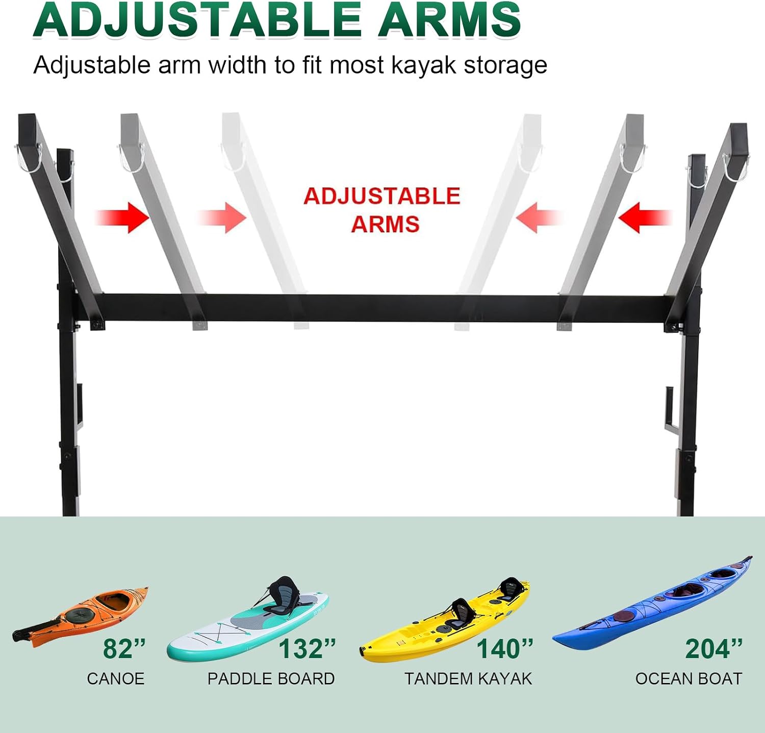 Kayak Storage Rack with Lockable casters,Thickened Heavy Duty Kayak Stand, for Indoor, Outdoor, Garage, shed, Marina Kayak Storage Racks