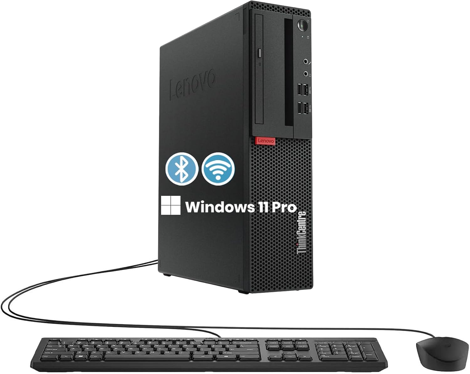 Lenovo ThinkCentre M710s SFF Desktop PC, Intel Core 6th Gen 3.7GHz, 8 GB RAM, 256 GB SSD, Keyboard and Mouse, Wi-Fi Adapter, Bluetooth, No DVD, Windows 11 Pro (Renewed)