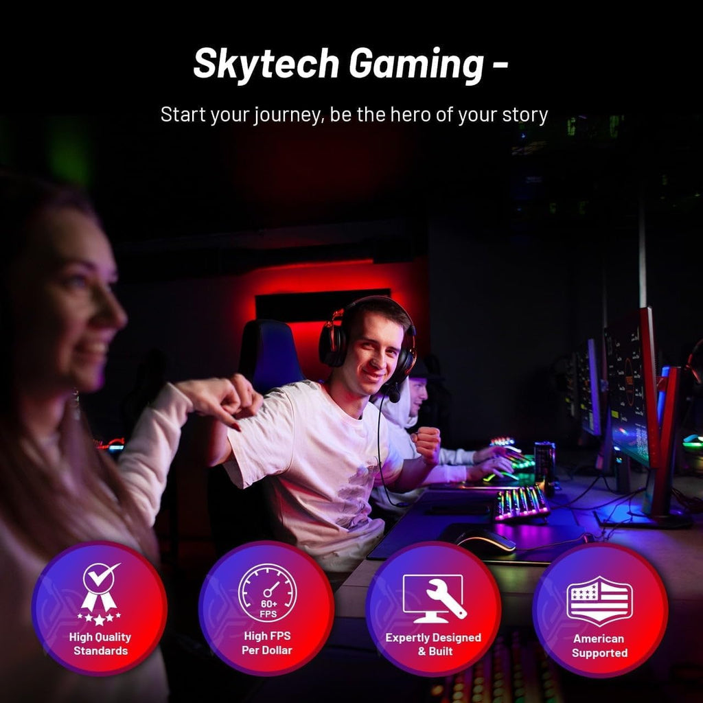 Skytech Gaming O11 Vision Gaming PC, AMD Ryzen 7 7800X3D 4.2GHz, NVIDIA RTX 5060 Ti 16GB, 1TB Gen4 NVMe SSD, 32GB DDR5 RAM 5600, 650W Gold PSU, 360 ARGB AIO, Wi-Fi, Win 11, Desktop