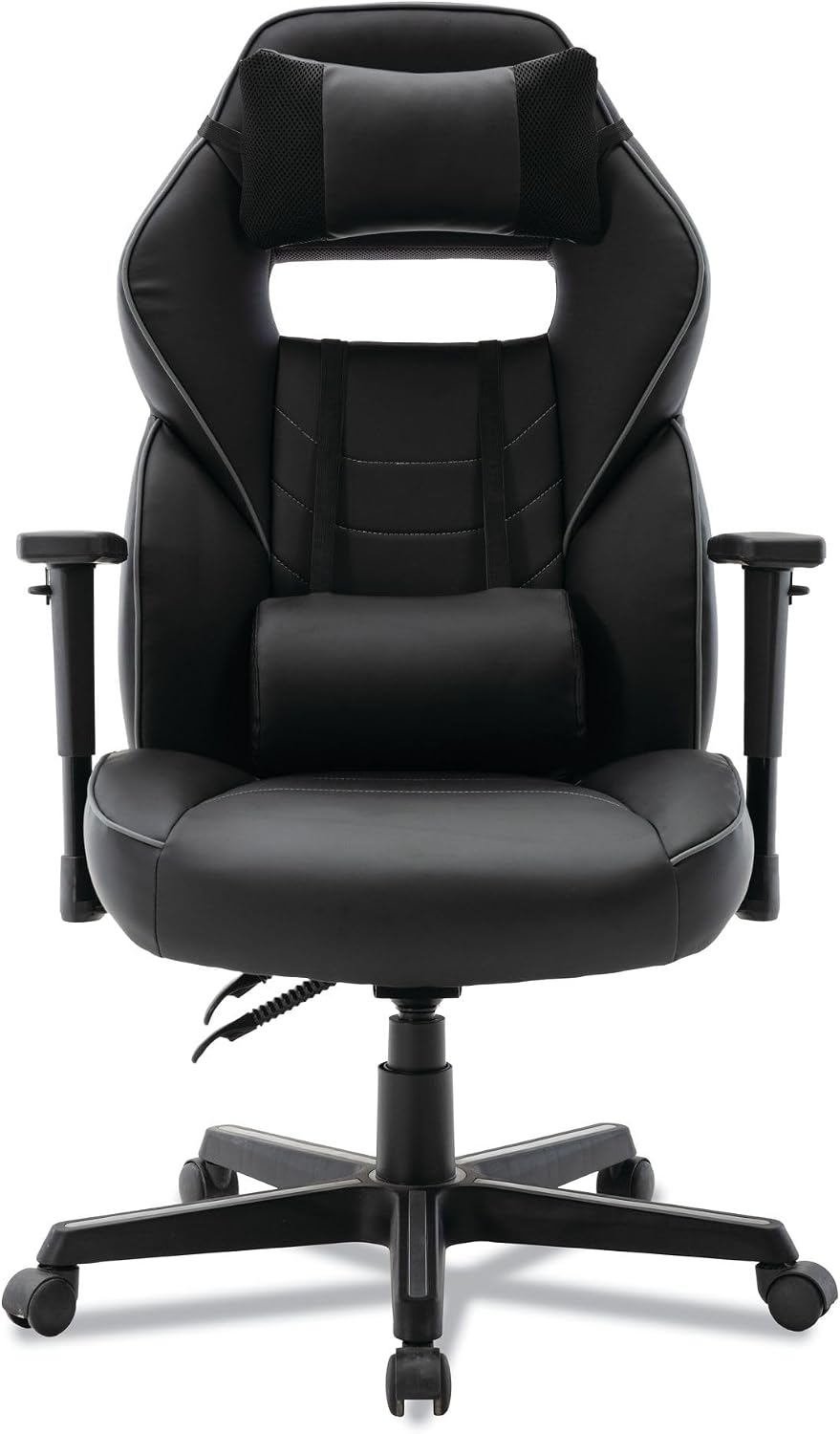 Alera Racing Style Ergonomic Gaming Chair, Supports 275 Lb, 15.91' to 19.8' Seat Height, Black/Gray Trim Seat/Back, Black/Gray Base