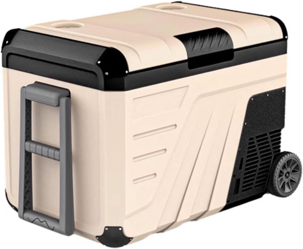 Car Fridge Cooler Wheels Portable Mini Fridge 35L with Handle and Wheels Refrigerator/Freezer Switchable 12/24V DC 110-220V AC Removable Lid -20°C to 20°C