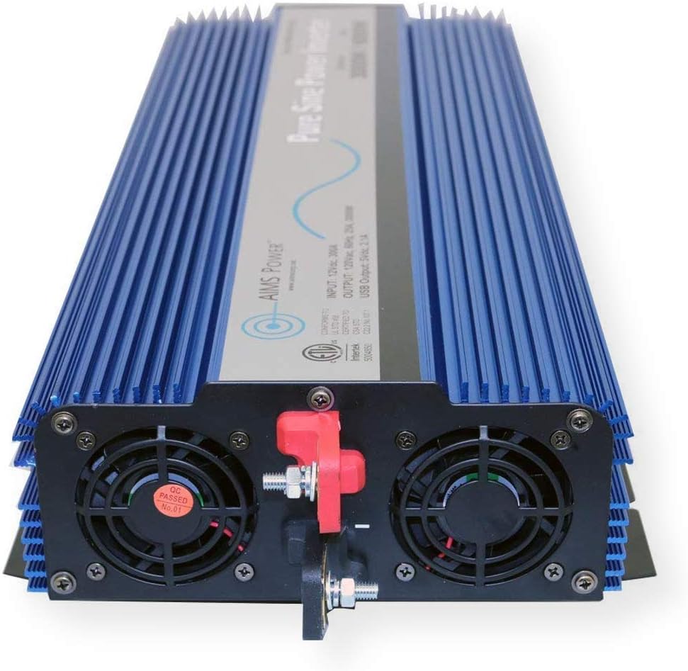 AIMS Power 3000 WATT Pure SINE Power Inverter 12 VDC to 120 VAC - UL Listed