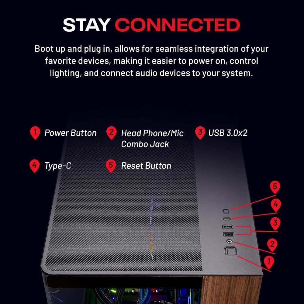 Skytech Gaming Prism 4 Desktop PC, Ryzen 9 9900X3D 4.4 GHz (5.5GHz), AMD RX 9070XT 16GB, X670 Board, 2TB Gen4 NVMe SSD, 32GB DDR5 RAM 6000 RGB, 1000W Gold PSU, 360mm ARGB AIO, Wi-Fi, Win 11