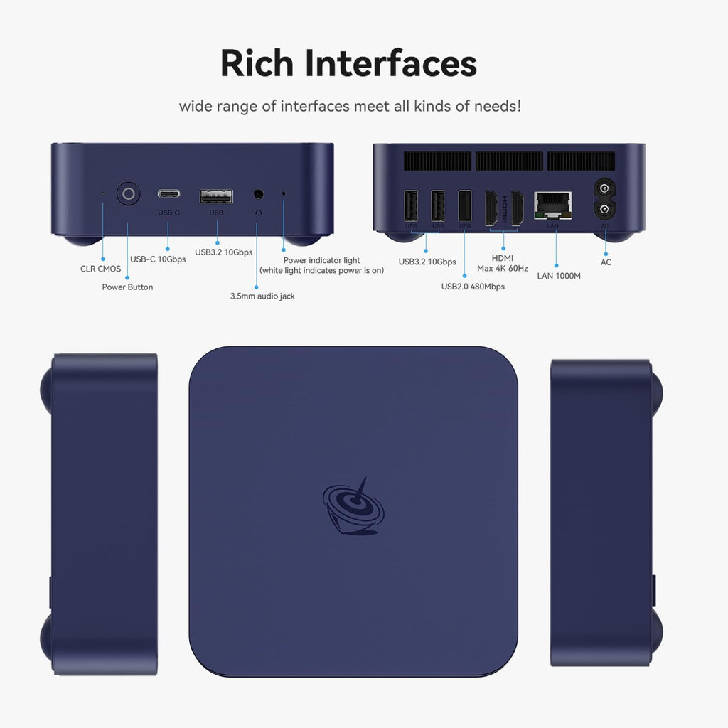 Beelink EQmini Mini PC, Intel Twin Lake N150 12G LPDDR5 500G SSD Mini Computer, WIFI6/BT5.2/1000M LAN Small PC Support Dual-Screen Display, Built-in Power Supply for Office/Home Theater/Education