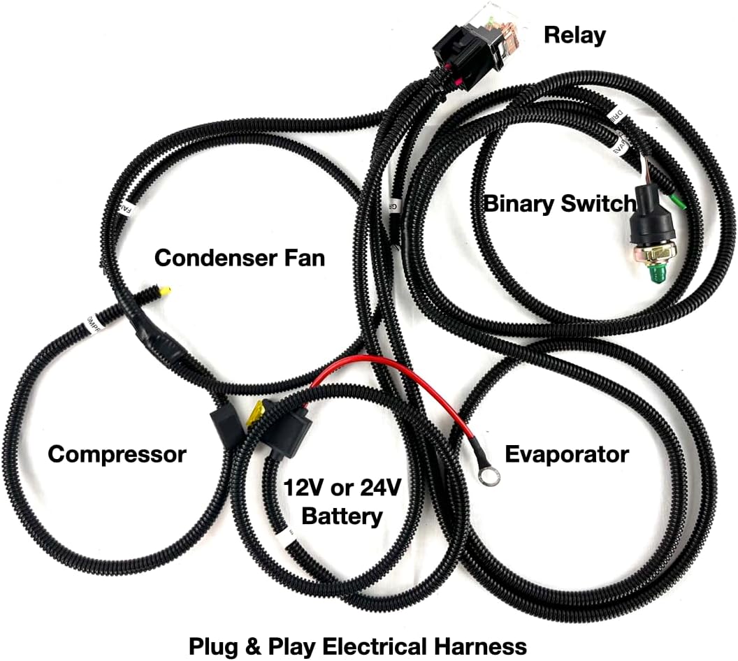 A/C KIT UNIVERSAL UNDERDASH EVAPORATOR 404-100 HEAT AND COOL 12V WITH ELECTRICAL HARNESS