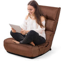 ARLIME 4-Position Adjustable Floor Chair, Armless Gaming Chair w/Back Support & Soft Cushion, Memory Foam Floor Lazy Sofa for Gaming, Reading, Meditating (Coffee)