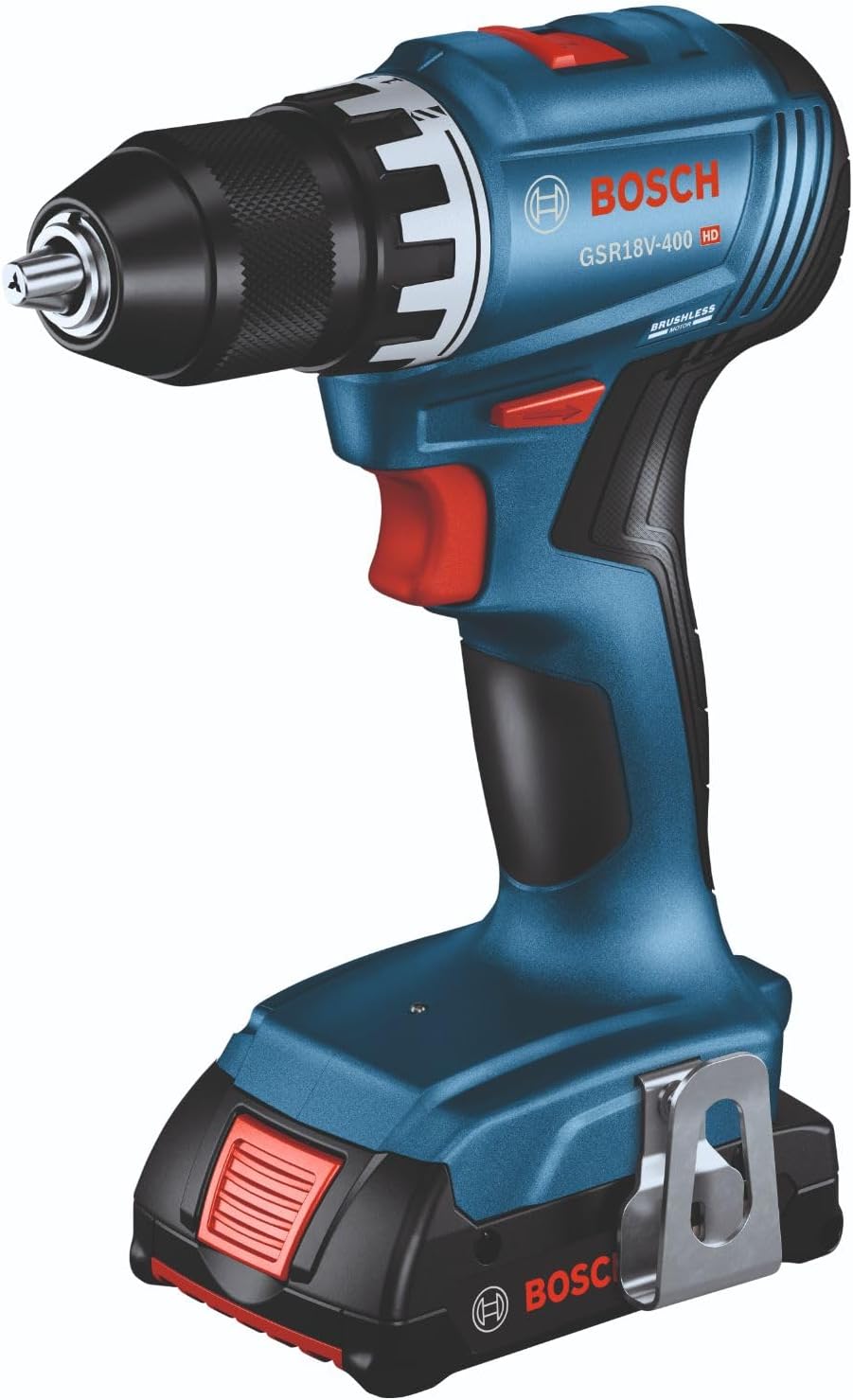 BOSCH GSR18V-400B22 18V Compact Brushless 1/2 In. Drill/Driver Kit with (2) 2 Ah Standard Batteries