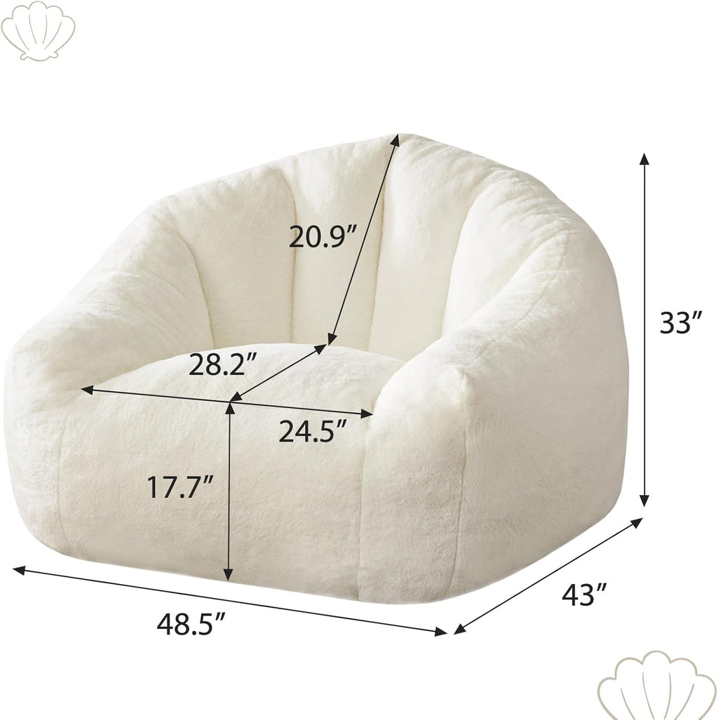 HUGHEAVEN Max Giant Bean Bag Chair, Oversized Bean Bag Sofa for Adults & Teens, Ultra-Soft Comfy Fluffy Floor Lounge Chair with Armrests, Large Bean Bag Couch for Gaming, Reading & Relaxing