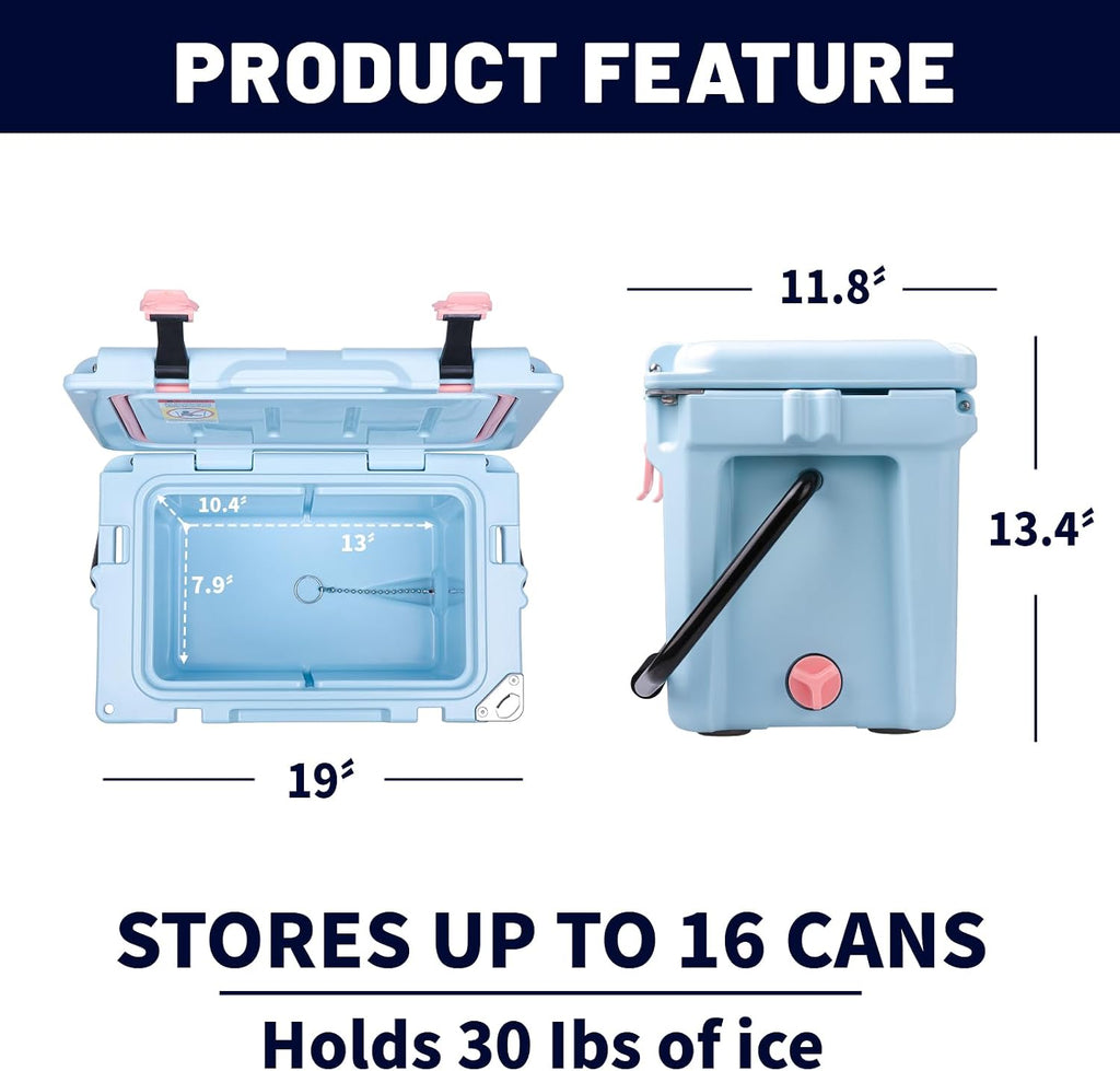 EchoSmile 12/18/25 Quart Rotomolded Cooler, Built to Stand up to The Rigors of The Journey