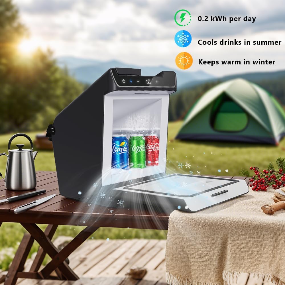 Tesla Model Y Juniper Rear Center Console Refrigerator 3.6L Portable Cooler & Warmer, Tesla accessories for Camping, Outdoor Driving, Travel