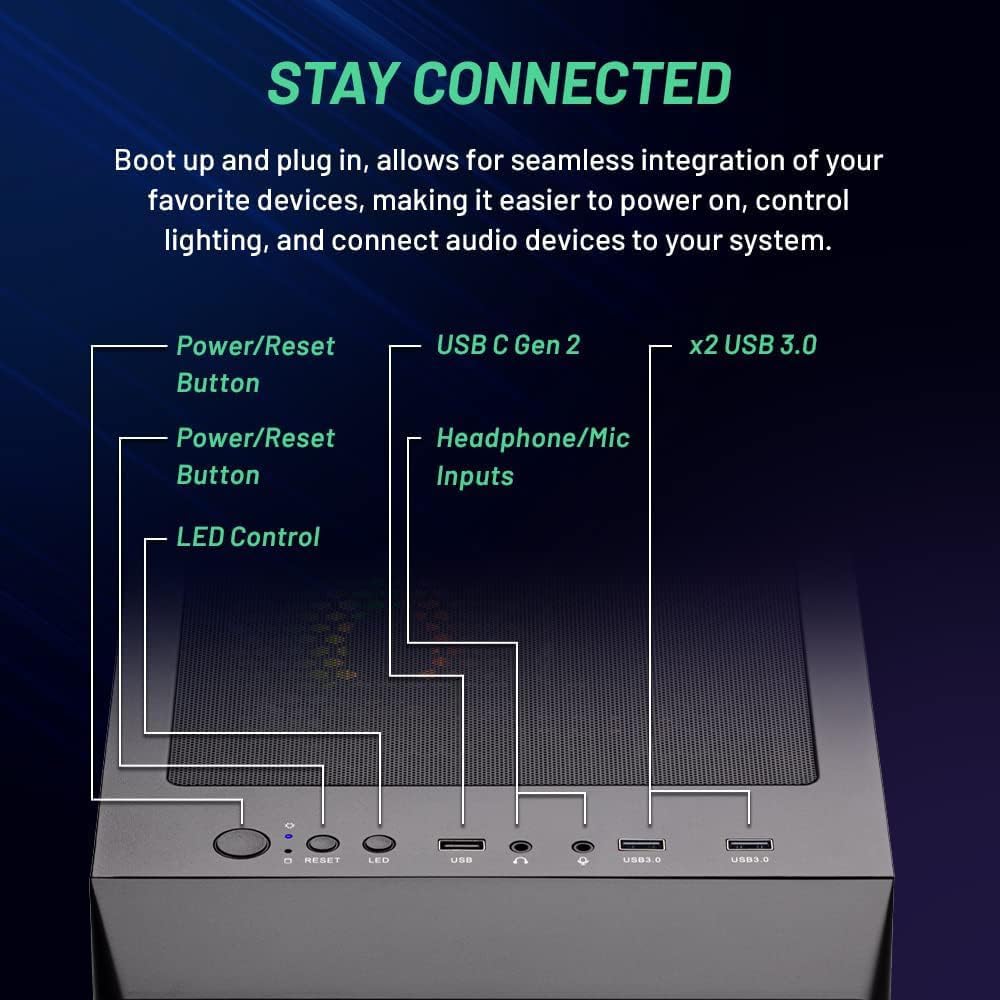 Skytech Gaming Nebula Gaming PC, Intel i5 14400F 2.5GHz, NVIDIA RTX 5060 Ti 8GB VRAM, 1TB NVMe SSD, 16GB DDR5 RAM 5200, 650W Gold PSU, Wi-Fi, Win 11, Desktop
