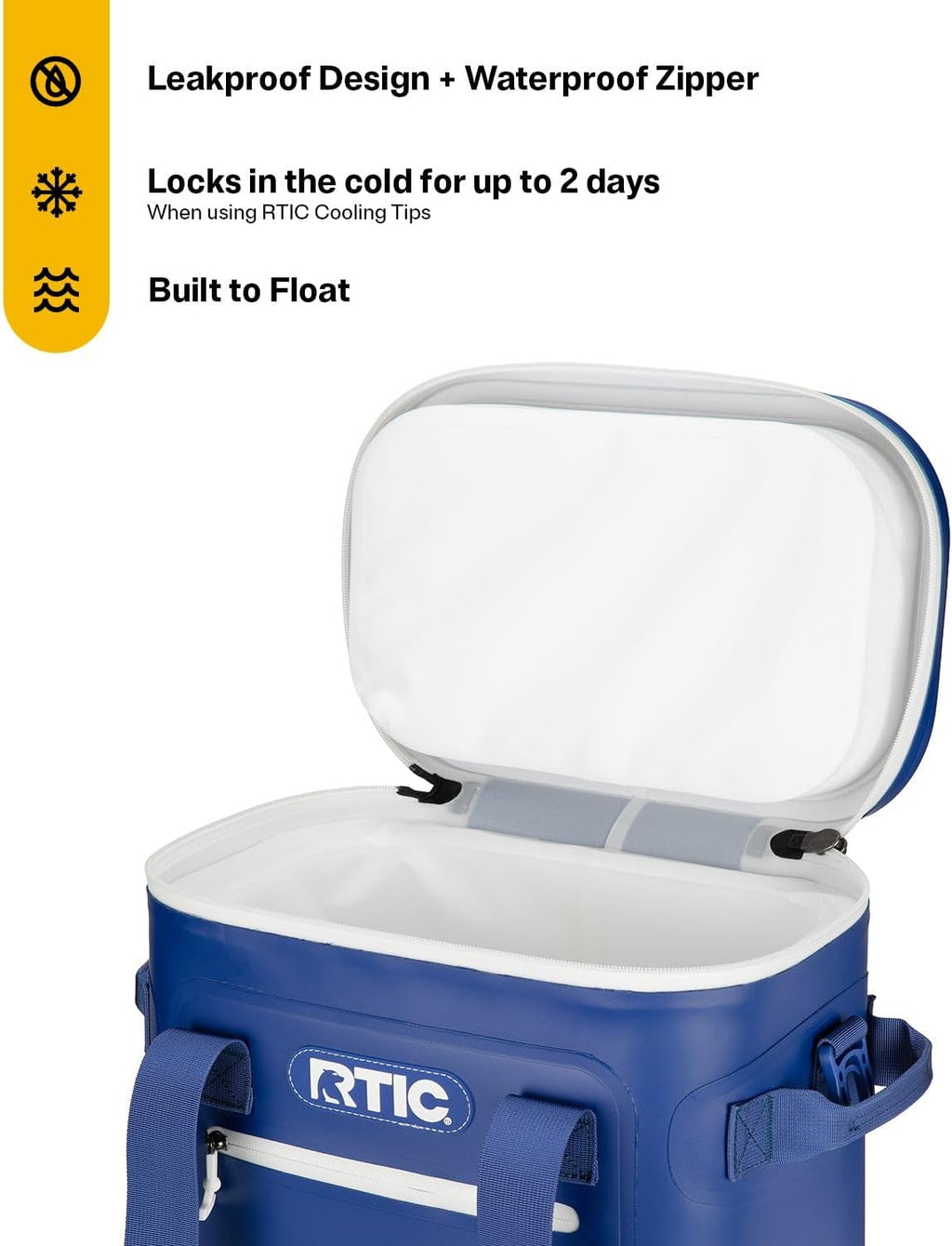 RTIC Ultra-Tough Soft Cooler 20 Can, Insulated Bag Portable Ice Chest Box for Lunch, Beach, Drink, Beverage, Travel, Camping, Picnic, Car, Trips, Floating Cooler Leak-Proof with Zipper