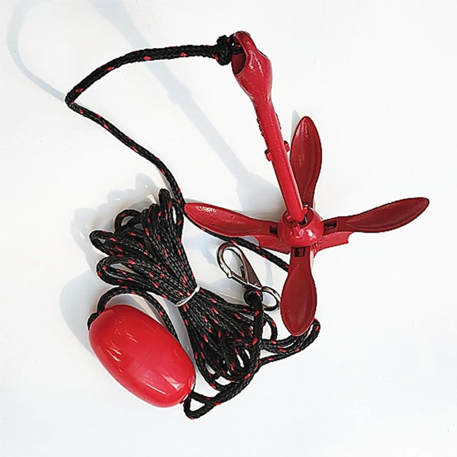 Folding Anchor, Red Spray-Coated Anchor Folding Set Carbon Steel,for Small Boats Canoe Paddle Boards