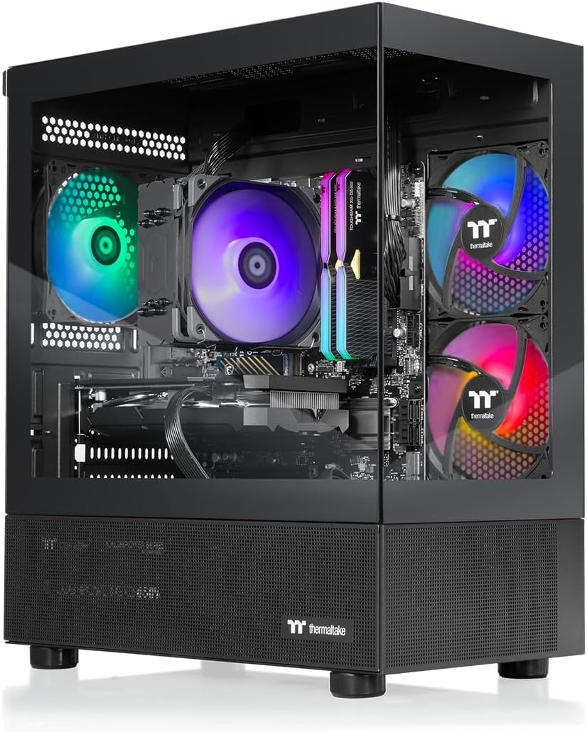 Thermaltake LCGS View 7696X-170 Gaming Desktop (AMD Ryzen™5 7600X, ToughRam 32GB DDR5 6000MT/s RGB Memory, AMD Radeon™ RX 9060 XT 16GB, 1TB NVMe M.2, WiFi, Windows 11) V17B-B650-96X-LCS