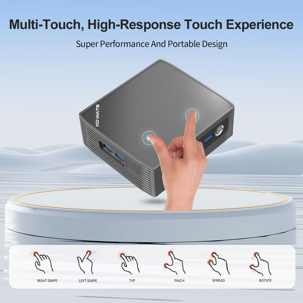 KN1 Mini PC Touch PC Intel N4000(up to 2.6GHz),8GB LPDDR4 128GB eMMC,Support M.2 SSD Expansion (512GB/2TB),Support 4K Dual Display, 2.4G/5G WiFi,BT 5.0,USB 3.0,Mini Desktop Computer for Home/Office