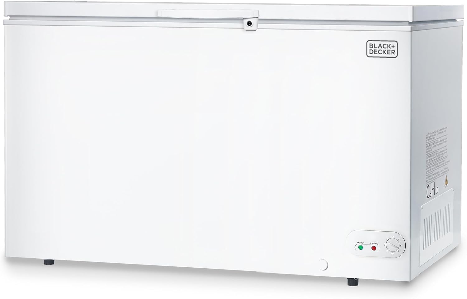 BLACK+DECKER 13 Cu. Ft. Chest Freezer, Deep Freezer with Top Opening, Freezer Chest with Removable Storage Basket, Mechanical Temperature Control, Manual Defrost, R600a Refrigerant,BCF1300E,White